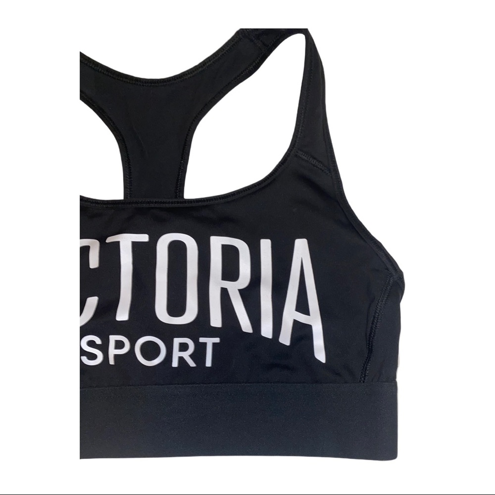 Victoria Sport Sports Bra Logo Small Black White - Picture 3 of 5
